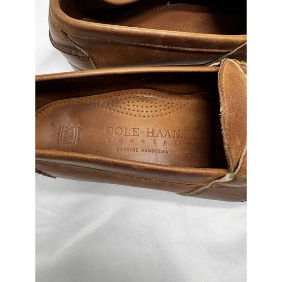 COLE HAAN Hand Sewn Brown Leather PENNY LOAFERS Sz 11 Office Work Academia - Picture 5 of 11